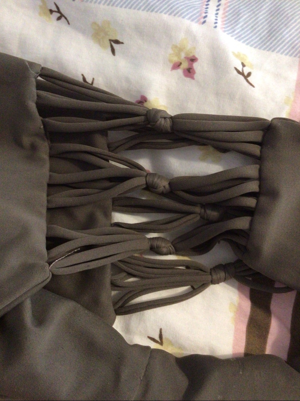 Mikoh Olive Green Strappy Side Bikini Bottom - Picture 4 of 4